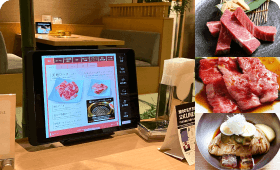 焼肉の名門 天壇様にセルフオーダーシステムを設置している内観